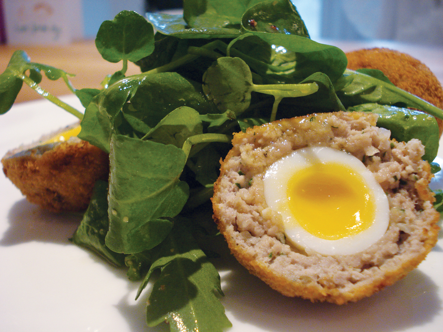 Quail’s Egg, Lancashire Black Pudding and Pancetta Scotch Eggs