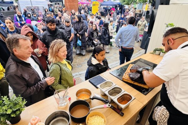 Crowds queued up for a taste of the action